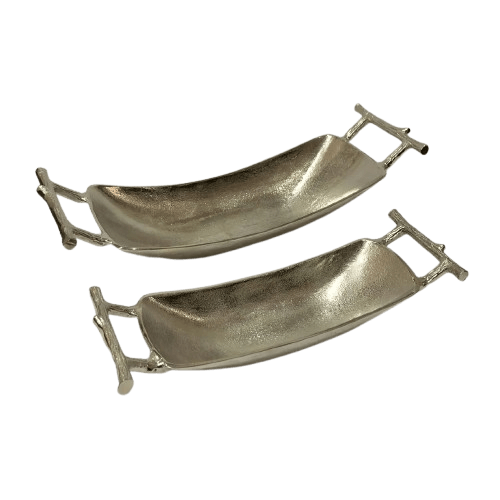 ALUMINIUM SERVING TRAY (NATURAL) 2 SIZE